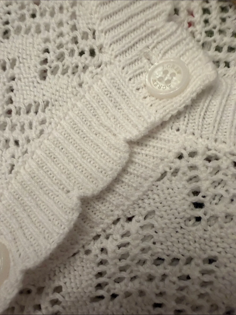 J. Crew Cream Openwork Knit Cardigan